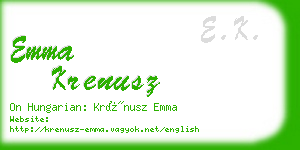 emma krenusz business card